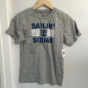 Gray Kids Shirt with Blue Print